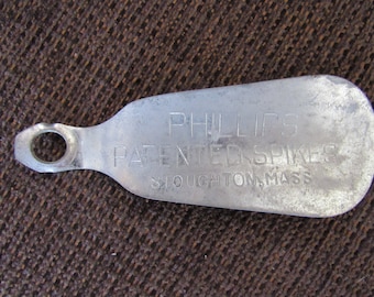Vintage Phillips Patented Spikes Shoehorn Shoe Horn Golf Free Shipping