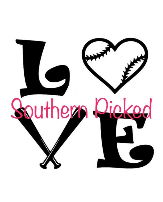 Download Love Baseball or Softball SVG File