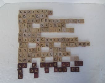 Wood Scrabble Tiles, 135 Tiles, Regular and Special Edition