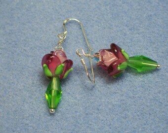 Rose Lampwork Earrings (509)