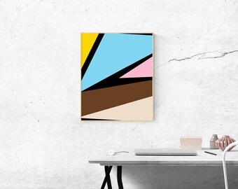 Printable Art, Abstract Art, Color Block, Geometric Art, Instant Download