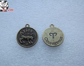 x 1 cabochon/charm/Medallion duplex astrological sign Aries