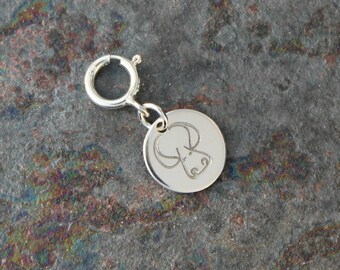 Taurus Jewelry - .925 Sterling Silver Taurus Charm w/ Spring Ring Clasp - Zodiac Jewelry - .925 Sterling Silver Fine Jewelry - FREE SHIPPING