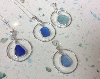 Beach glass necklace, sea glass necklace, sea foam glass, sea foam beach glass, lake erie beach glass, crystal moon, Cleveland beach glass,