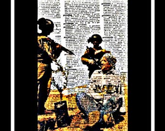 544 Vintage art on vintage dictionary paper