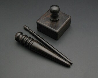 Leather Edge Slicker Round Burnisher Wood Leathercraft Hand Tool, Tool polishing, Edge sanding, Smooth tool, Wood slicker, edge slicker Dark