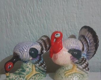 Vintage turkey salt and pepper shakers