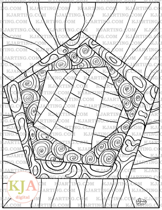 Line Art Zendoodle : Pentagonal portal zendoodle line art printable zen