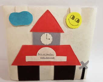 Quiet book , Smart toy, Montessori toy, Train bag toy, Busy kids toy