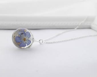 Genuine Forget flowers 925 sterling silver and chain 45 cm (9940/45/925/V/b-ware)