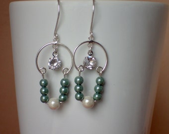 Sterling Silver and Hemalyke Beaded Earrings