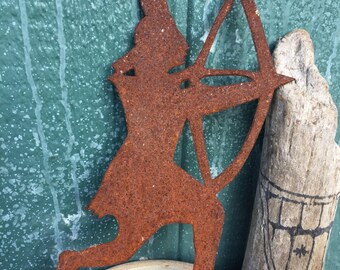 The 10" Rusty Indian Metal Yard Art