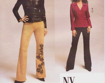 NY NY the Collection Womens Fitted Shirt or Tunic & Pants OOP Vogue Sewing Pattern 2679 Size 8 10 12 Bust 31 1/2 to 34 UnCut