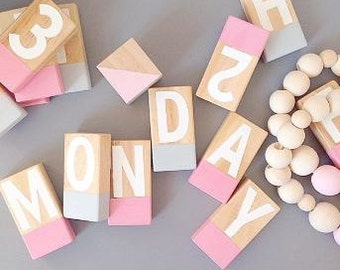 Alphablocks - Handmade Set of Wooden Alphabet Blocks - NOVEMBER PRE ORDER