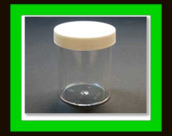 1 Storage Screw Top Container Clear, Durable Polystyrene Wide Mouth Jars with Lined Lid Screw Top Lid 2 in. Diameter 4 oz Jar