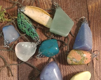 10 Assorted Gemstone Pendants