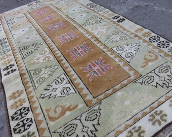Rug Turkish Rugs 2.6x4.6 ft Rugs Area Rug Soft Color Kids Room Rug Anatolian Wool Rug Best Rug Carpet