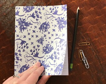 Indigo Floral Toss Notebook 6x8