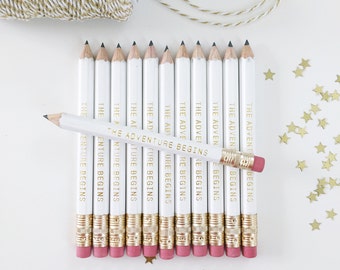 The Adventure Begins Mini Pencils // Bridal or Baby Shower Game Pencils