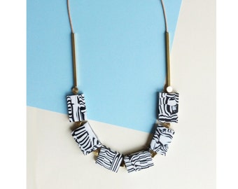 New Marble and Brass Necklace