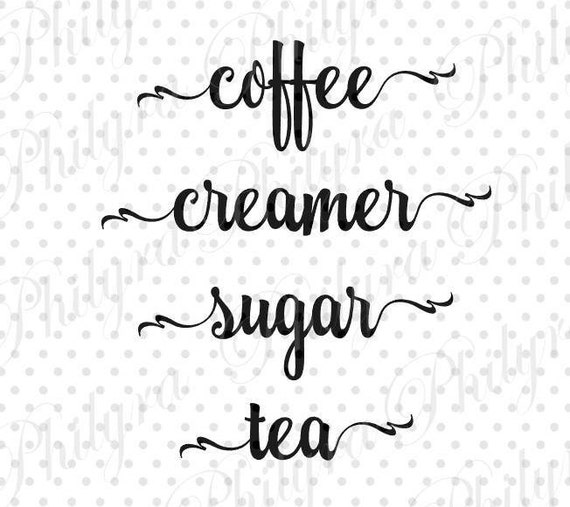 Coffee Creamer Sugar Tea SVG Digital File