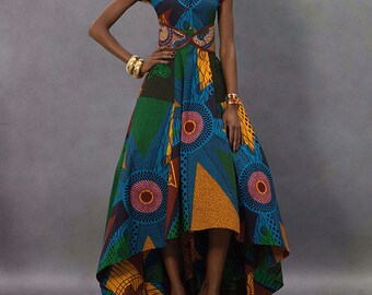 High-Low Dress with Waist Belt