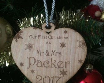 Personalised our first christmas as Mr and Mrs/ Mr and Mr/ Mrs and mrs