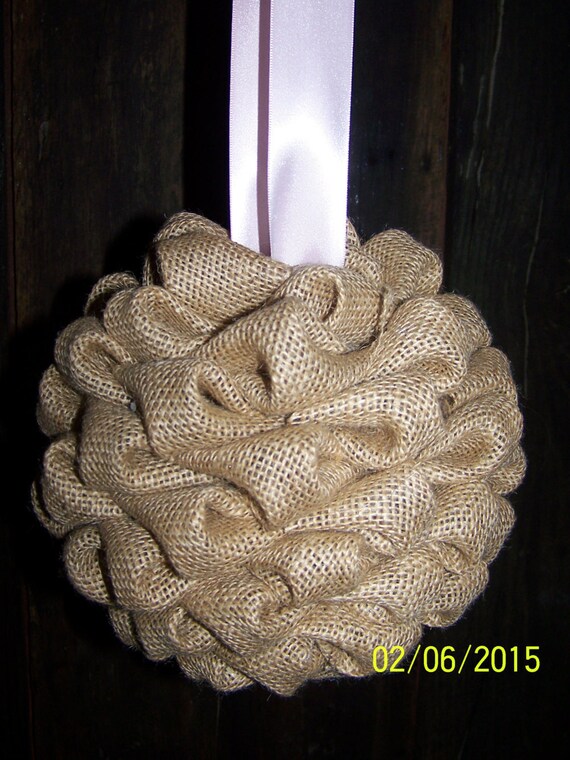 Burlap Kissing Ball Kissing Ball Rustic Burlap Wedding