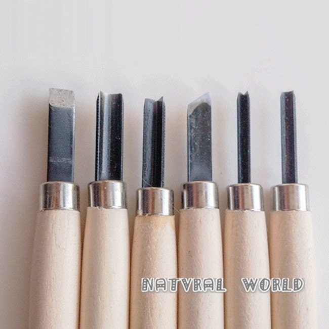 Download set of 6 Rubber Stamp Carving Tool Metal Head Rubber Graver