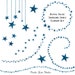 Sparkling Blue Glitter Star Clipart, Swirling Stars Clip Art, Instant Download, Commercial Use Glitter Clipart
