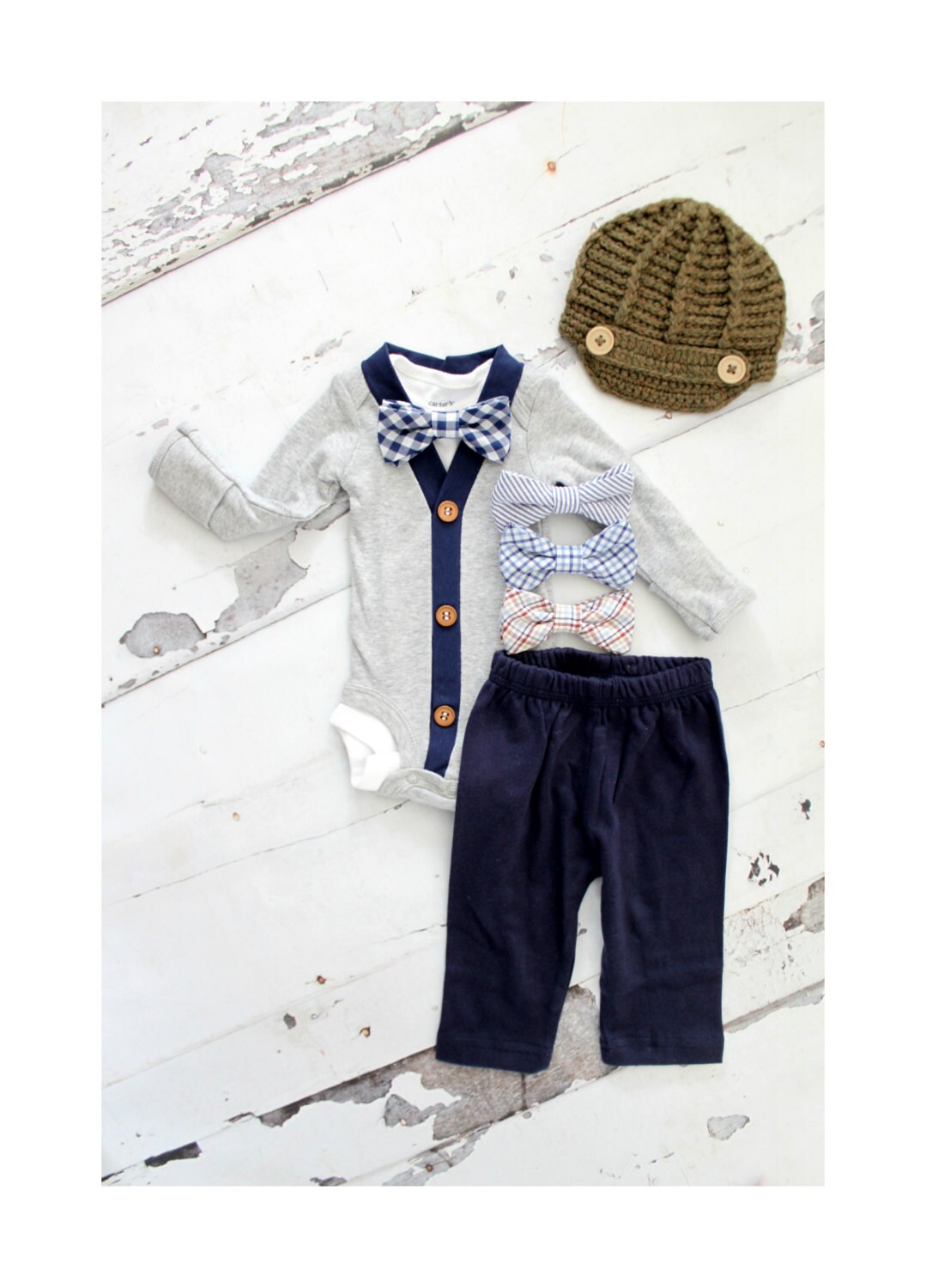 Newborn Baby Boy Coming Home Outfit Set up to 4 Items Cardigan