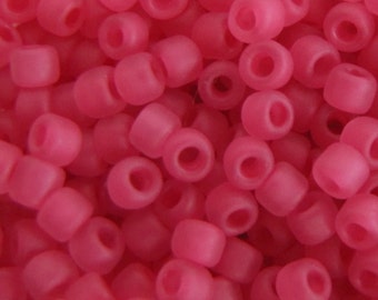 6/0 Seed Beads, Matte Pink Inside Color, 10 grams Seed Beads, Pink seed Beads, Matte Pink Seed Beads, # 5407 Japanese Seed Beads Item #515