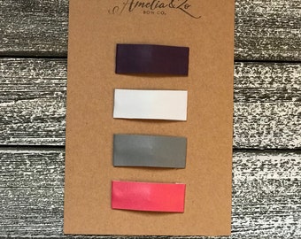 Snap clips- Faux Leather Hair Clip