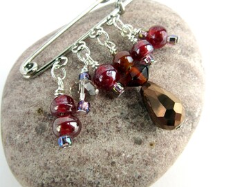 Beaded Sweater Pin - Shawl Pin - Beaded Brooch - Under 30