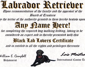 BLACK LAB ~ dog lover personalized gift