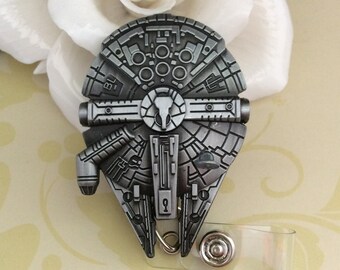 Spaceship Millenium Falcon Retractable ID Badge Reel, Nurse Badge Reel