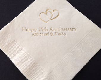50th Anniversary, 25th Anniversary, Cocktail Napkin, Beverage Napkin, Anniversary Party, Anniversary Napkin, Special Anniversary, Party