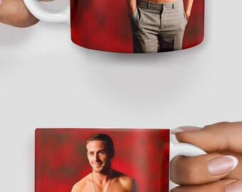 Ryan Gosling topless hey girl mug - Christmas mug - Funny mug - Rude mug - Mug cup 4P031