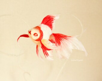 Needle felted goldfish"Adenishiki”
