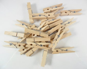 Wood Clothespins Miniature 1 3/4" (44mm) - 24 Pieces