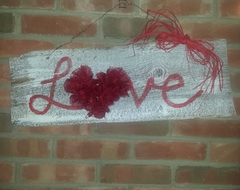 Barnwood and burlap LOVE