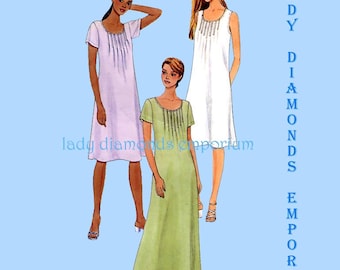 McCalls 3182 Womens Loose Fitting Pullover Dress or Jumper Front Tucks size 8 10 12 Mini Midi Maxi Two Hour Sewing Pattern Uncut FF