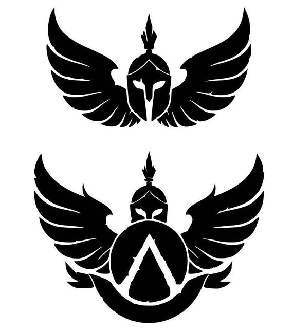 Spartan Helmet With Wings Vinyl Decal