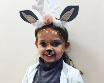 Antler headband, Rudolph antler headband, doe headband