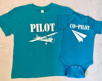 Pilot Paper Airplane Co-pilot Family Pick your Aviation and color