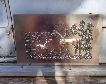 Three Demension Equestrian Horse With Colt Wallhanging