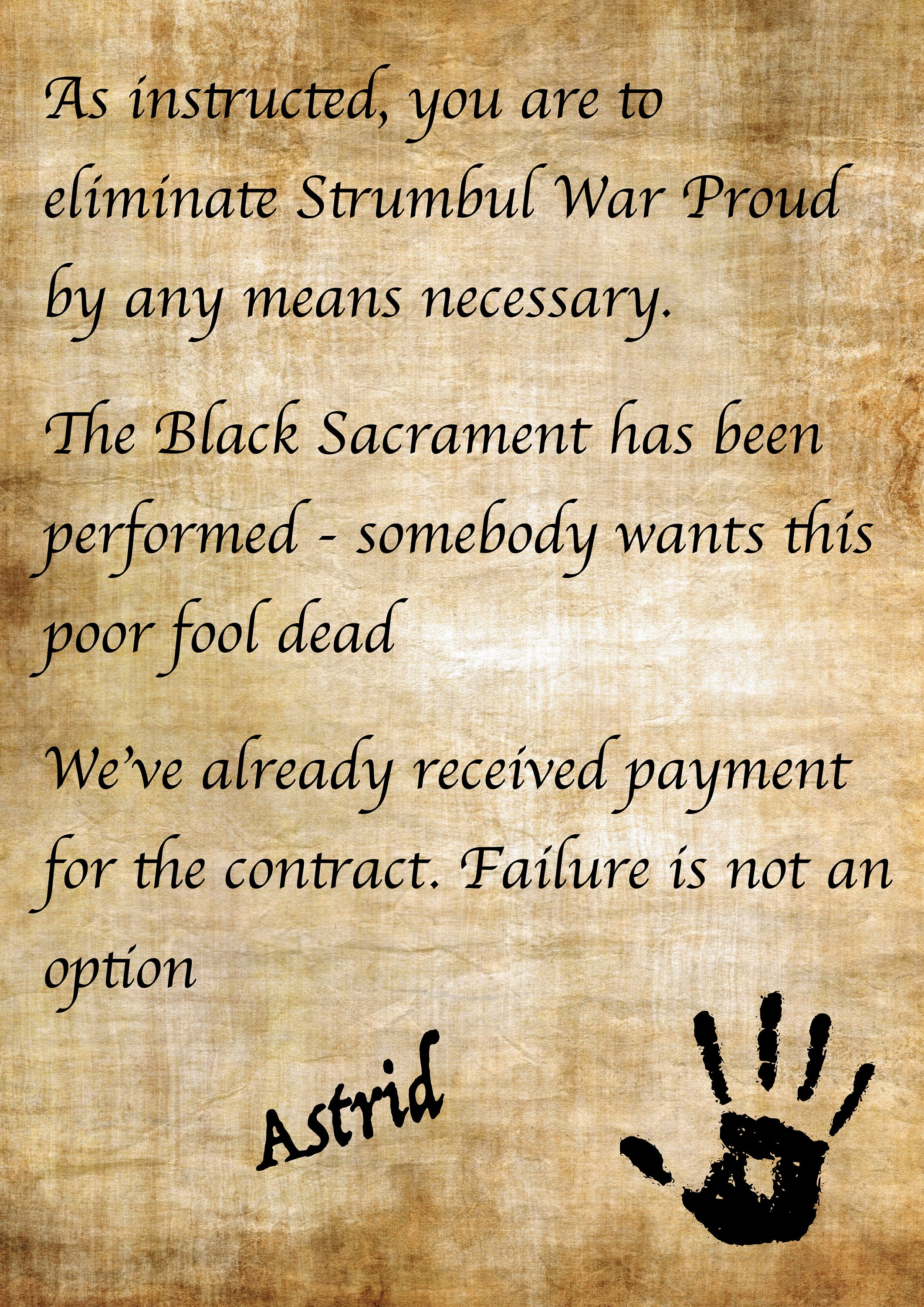 Dark Brotherhood Letter Pack With Necklace or Keyring