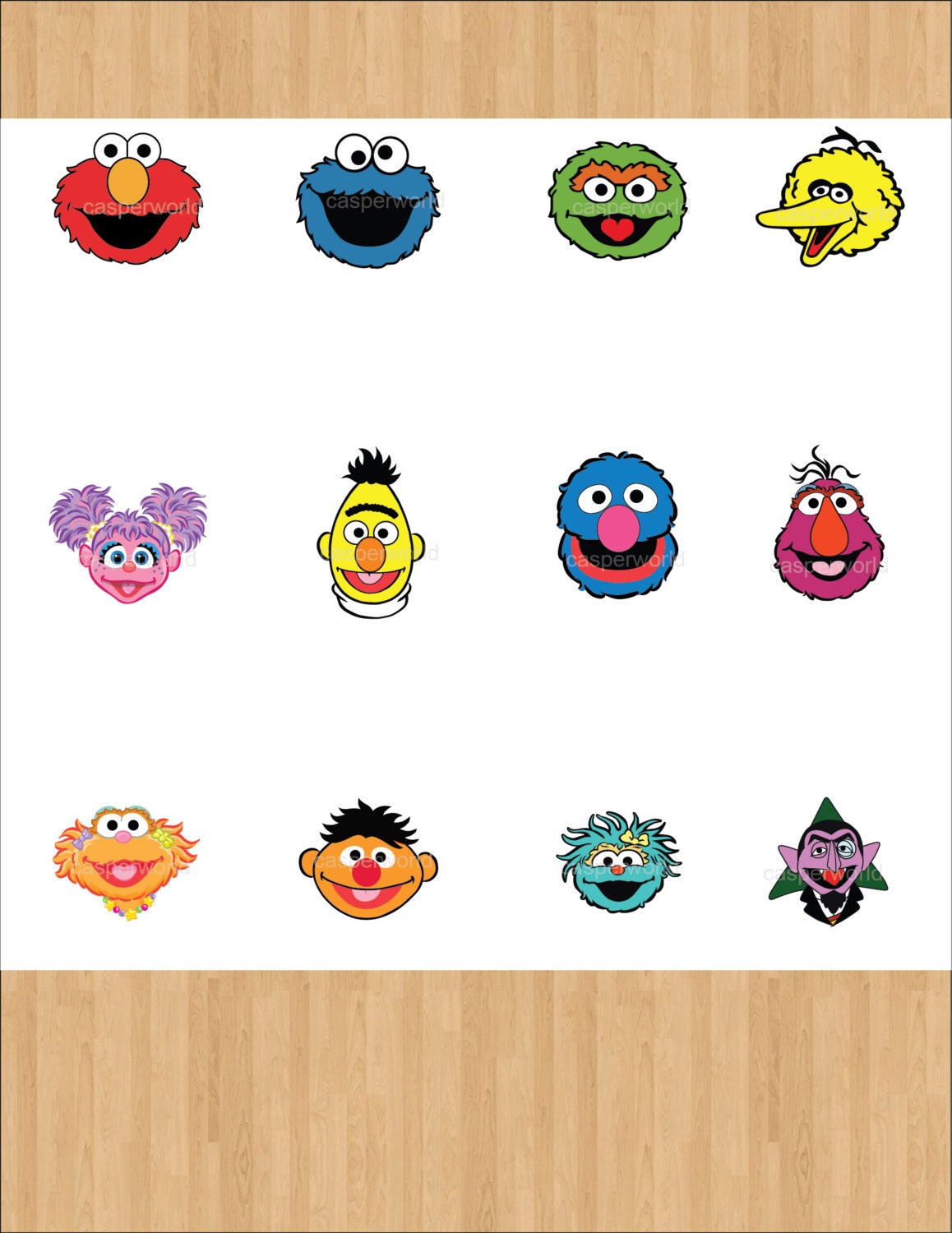 Sesame Street Face Cut Outs 