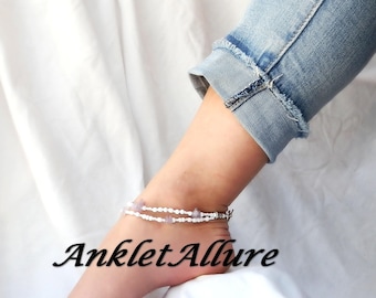 Anklet Ankle Bracelet Amethyst Anklet February Beach Anklets for Women Beach Jewelry Double Anklet