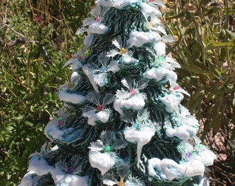 15" Ceramic Christmas Tree, Lighted with Music Box, Just Like Grandma/Mom Made